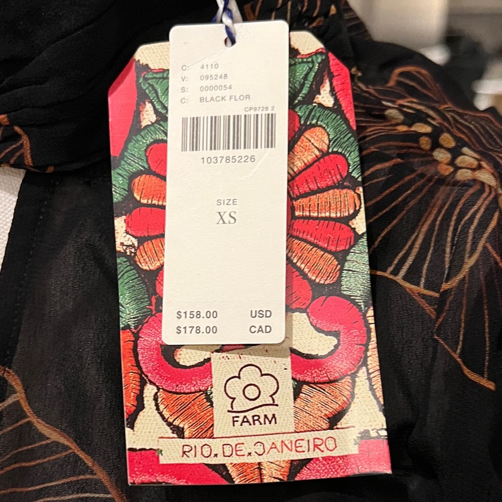 FARM Rio Black and Brown Floral Blouse - Picture 5 of 6
